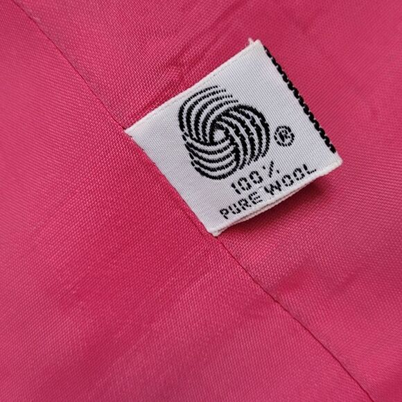VINTAGE 90s blazer magenta pink barbiecore wool‎ double breasted M - Picture 9 of 12